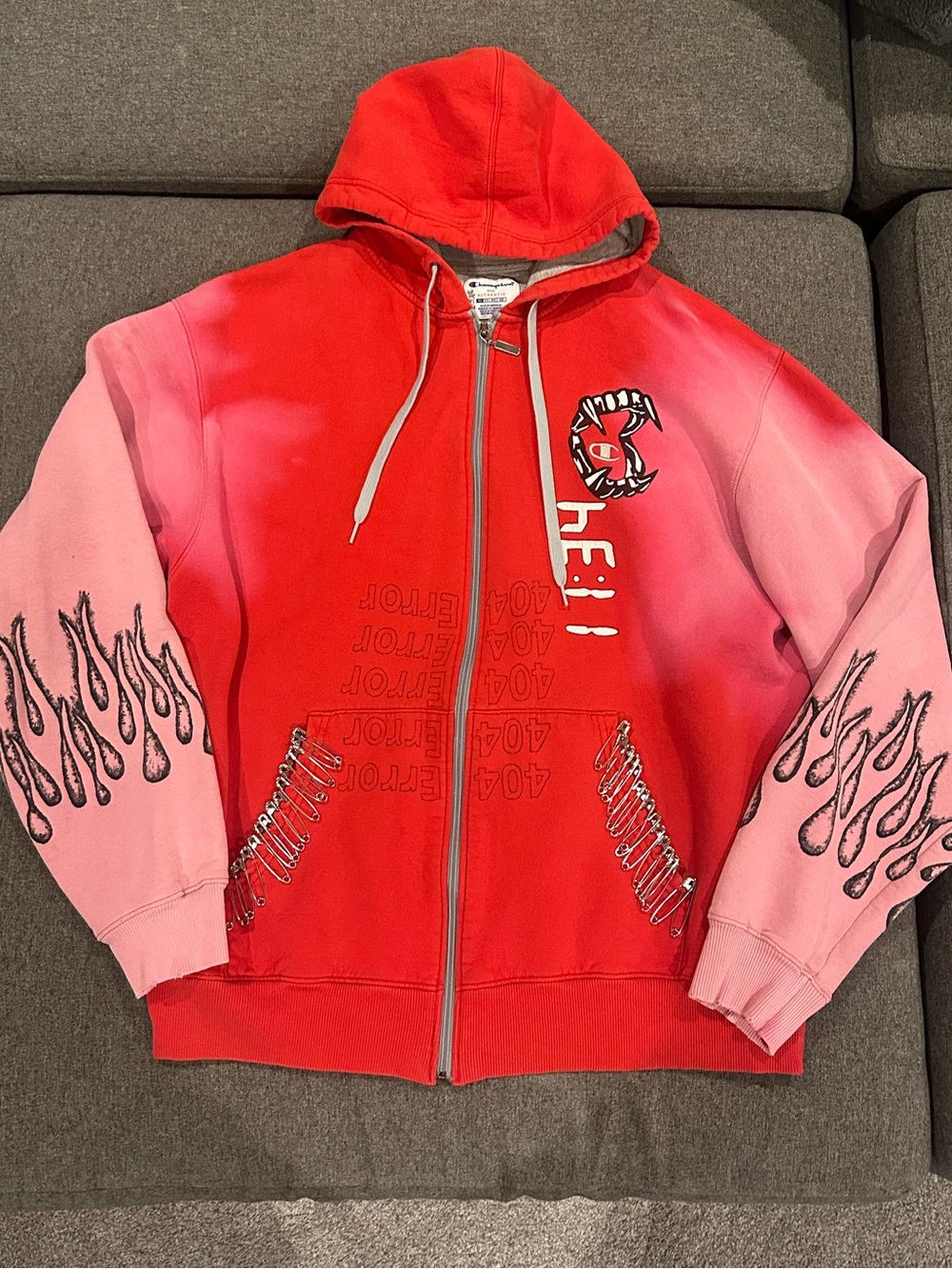 Custom one of a kind Sophodes Champion Zip Ip Hoodie Size XL